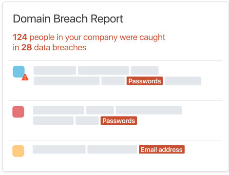 1Password網域洩露事件報告儀錶盤螢幕擷取畫面，顯示紅色的洩露事件警告文字